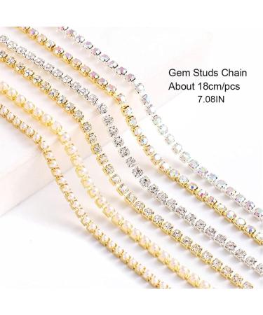 LANCHEN 3D Nail Diamonds Chains - Premium Metallic Nail Art Supplies & Glitter Jewels for Stunning Nail Designs - Buy Online on GoSupps.com