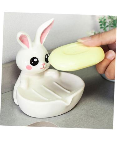 Ciieeo 2pcs Ceramic Soap Dish Bathroom Washing Soap Rack Soap Holder Portable Soap Chinese Soap Bathroom Soap Dish Self-soap Dish Bunny Soap Dish Rabbit Ceramics White Sponge Miss Jewelry - Buy Online on GoSupps.com