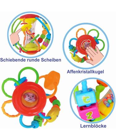 Hola Baby Toys: Motoric Rassel Ball for 6 Months+ - Perfect Greifball & Crawling Toys for Babies 3 to 12 Months - Buy Online on GoSupps.com