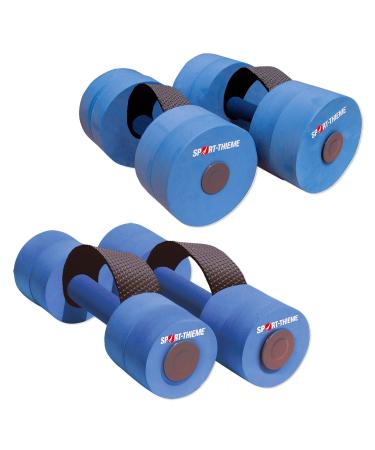 Sport-Thieme aqua jogging dumbbells with loop handle |Aquafitness dumbbells with optimal buoyancy and water resistance |Available in two sizes |Skin -friendly foam |Blue Senior Senior
