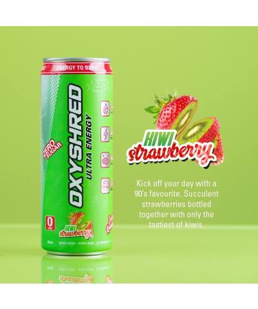 EHP Labs OxyShred Healthy Energy Drink - Zero Sugar Zero Carbs Kiwi Strawberry 12-Pack with Amino Acids & Green Tea Extract - Buy Online on GoSupps.com