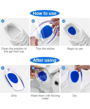Acwoo Heel Spur Inserts - Soft Gel Heel Cushions for Men & Women | 2 Pairs Orthopedic Heel Protection for Achilles Tendon | Size L (40-45) - Buy Online on GoSupps.com