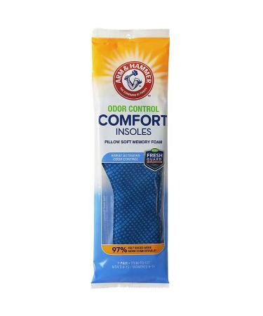 Arm & Hammer Odor Control Comfort Insoles  Pair of Pillow Soft Memory Foam Insoles for Men & Women (1 Pack)