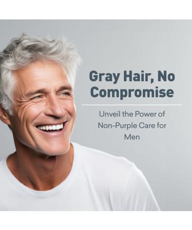 Just Nutritive Men's Gray Hair Shampoo | Sulfate-Free Brassy Tone Remover | Natural Gray Hair Treatment | 8 oz - Buy Online on GoSupps.com