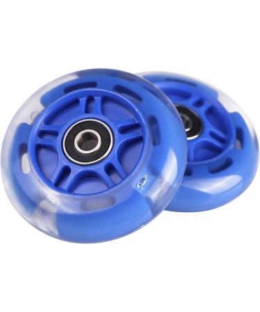 Gladeer 3-Wheeled Scooter Rear Wheels 80mm 2-Pack with Light Up feature - Inline Skate Replacement Wheels w/Bearings (Blue) - Buy Online on GoSupps.com
