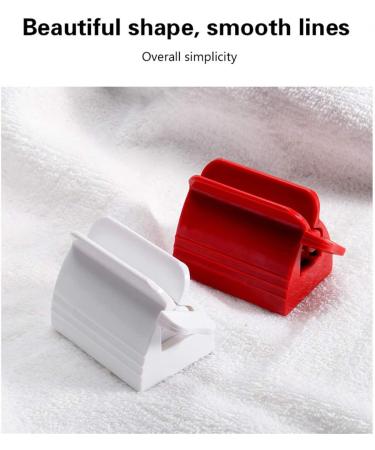 2 Pieces Rolling Tube Toothpaste Squeezer Toothpaste Seat Holder Stand Multifunction Manual Rotate Toothpaste Dispenser Bathroom Tooth Cleaning Accessories -Red White - Buy Online on GoSupps.com