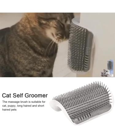 Cat Self Groomer Wall Corner Massage Comb for Long & Short Fur Cats - Grey - Buy Online on GoSupps.com