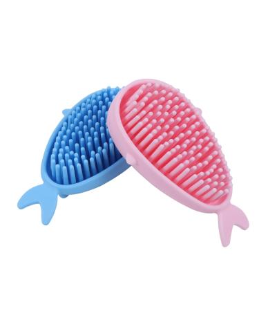 KOMBIUDA 2pcs Scrubber Silicone Dandruff Registry Shower Shampoo Infant Scalp Bath Head Dry Hair Body Gifts Brush Cleansing Adults Whale Soft Newborns Wet for Kids Hairdressing Baby