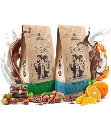 Coffee Broastery Coffee Beans Set 2x1kg 2000g | Brazil Guaxupe | Brazil Mogiana | Brazilian | Specialty Coffee | Freshly Roasted