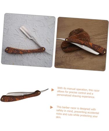 Minkissy 3-in-1 Folding Knife Razor - Stainless Steel Straight Shave Razor & Blade Holder for Men | Old-Fashioned Wood Design | Ideal for Daily Use & Hairdressers - Buy Online on GoSupps.com
