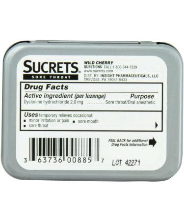 Sucrets Classic Sore Throat Lozenges - Wild Cherry 18 Count (Pack of 2) | International Shipping Available - Buy Online on GoSupps.com