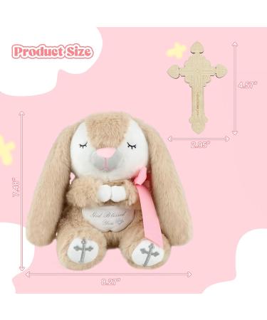 Prayer Bunny Soft Toy with Wooden Cross | Perfect Baptism Gift for Newborns | 21.6 cm Pink Comfort for Boys & Girls - Buy Online on GoSupps.com