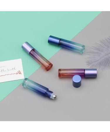 10ml Roll On Bottle Set - 10Pcs Gradient Glass Vials with Funnels & Droppers for Essential Oils & Perfumes | Purple & Blue Gradient - Buy Online on GoSupps.com