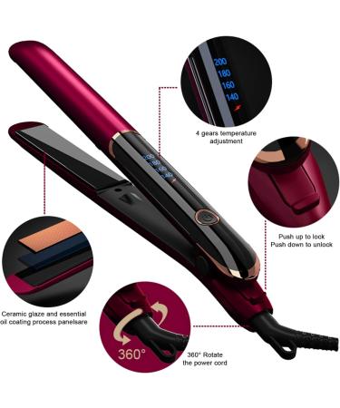 Flat Iron Hair Straightener & Curler 2 in 1 - Fast Heat Up Ceramic Coating LCD Display - Professional Styling Tool for Shinier Smoother Hair - Buy Online on GoSupps.com