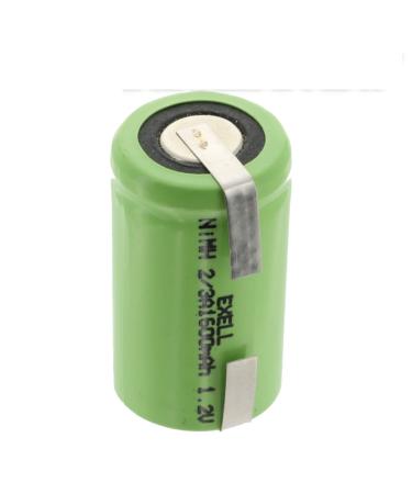 Exell 2/3A 1600mAh 1.2V NIMH Rechargeable Battery w/Tabs for use with electric razors toothbrushes high power static applications (Telecoms UPS and Smart grid) electric tools electric mopeds