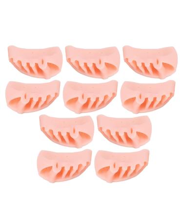 Silicone Toe Overlap Separator 5Pair Daily Exercise Training Thumb Valgus Corrector(Skin Color)