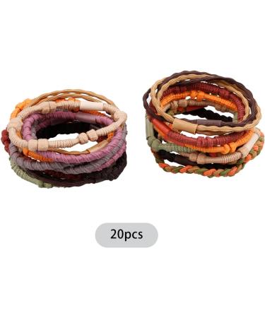 Tabanzhe 20 Boho Hair Tie Bracelets for Women and Men - Stylish Hair Elastics with No Damage Perfect Ponytail Holders for Thick Medium and Long Hair - Buy Online on GoSupps.com