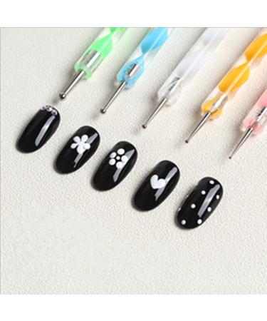 Jsdoin 5 pc 2 Way Dotting Pen Nail Art Tool Set for Manicure - Dot Paint Kit - Buy Online on GoSupps.com