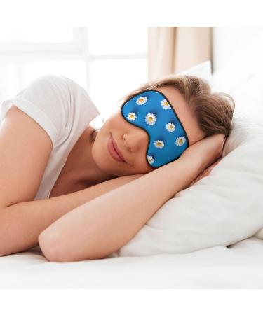 White Daisy Light Blocking Eye Mask - Soft Adjustable Sleep Mask for Travel & Yoga - Buy Online on GoSupps.com
