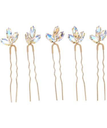 Rhinestone Hair Clips Widely Used Flower Style Rhinestone Hair Piece 5 Pieces for Wedding - Buy Online on GoSupps.com