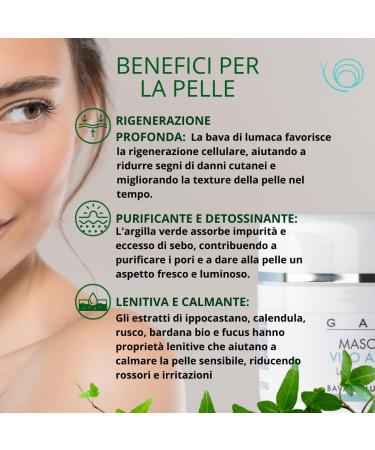 Greenlab Elicicoltura Soothing and cleansing facial mask green clay and snail slime Gaia 100 ml soft hydrated and radiant skin from the first use for all skin types of men and women - Buy Online on GoSupps.com