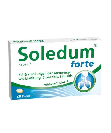Soledum capsules forte | 20 capsules | Cold capsules with cineole for inflammation of the respiratory tract such as bronchitis