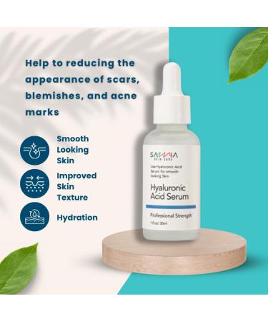 Savvia Skin Care Hyaluronic Acid Serum - Hydrating Anti-Aging Face Serum for Smooth Skin Plumps & Reduces Wrinkles (1 fl. oz / 30ml - Buy Online on GoSupps.com