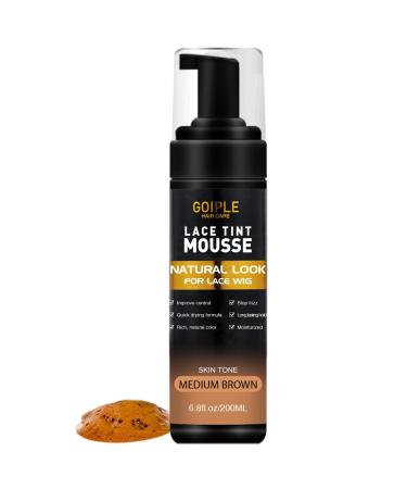Lace Tint Melting Hair Mousse, 6.8 fl oz Lace Tint Mousse for Women Hair Wig Lace Wigs Toupees and Hairpieces Natural Finishing Lace Color, Lace Tint Mousse for Wigs Melts Lace Foam Tint (Medium Brown) - Buy Online on GoSupps.com