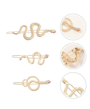 Beaupretty Vintage Snake Hair Clips - 3 Pcs Decorative Metal Barrettes for Women | Stylish Hair Accessories - Buy Online on GoSupps.com