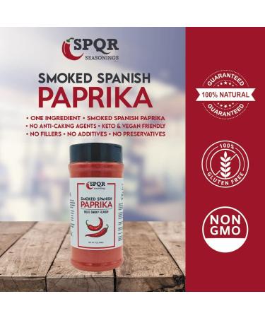 SPQR Seasonings Smoked Spanish Paprika XL 7 oz Jar - Gourmet Restaurant Grade Bold Smoky Flavor - Buy Online on GoSupps.com