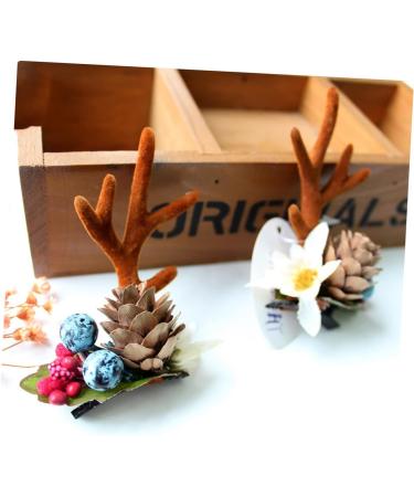 minkissy 1 Pair Antler Hairpin Hair Clips for Babies Toddler Hair Clips Reindeer Hairpin Fawn Horn Hair Clips Kids Barrettes for Hair Baby Hair Clips Antler Headwear Child Antlers Cosplay - Buy Online on GoSupps.com
