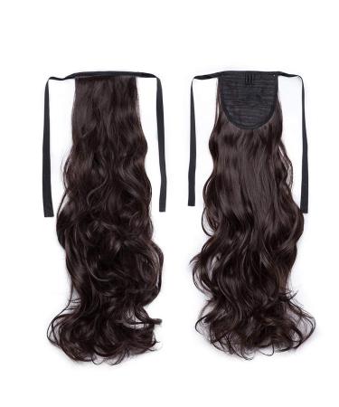 Buy Sego Dark Brown Wavy Ponytail Clip-In Extension - 18 (45cm) - 90g Real Hair Braid Hair Piece for International Shipping - Buy Online on GoSupps.com