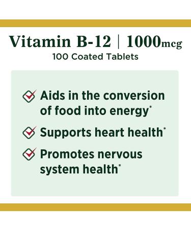Nature's Bounty Vitamin B-12 1000 mcg Tablets 100 ea (Pack of 6) - Buy Online on GoSupps.com