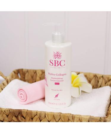 SBC Skincare Hydra-Collagen Replenishing Cream Cleanser with Skin Shammy 300ml Anti-Ageing Collagen Facial Cleanser Removes Make-Up Cleanses Hydrates - Buy Online on GoSupps.com