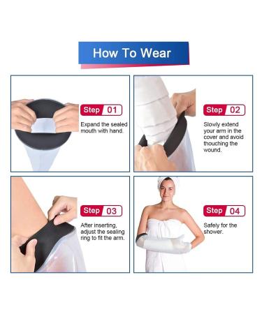 Dewedrt Waterproof Cast Cover Arm Adult Forearm for Shower Bath Swimming Watertight Protection Fingers Wrists Wound - Buy Online on GoSupps.com