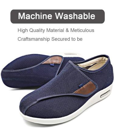 Orthoshoes Women's Diabetic Walking Shoes - Comfortable Support for Elderly with Swollen Feet | Lightweight Adjustable Strap Sneakers for Plantar Fasciitis - Navy, Size 7 - Buy Online on GoSupps.com
