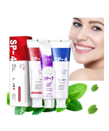 3Pcs Yayashi Sp-4 Toothpaste  Toothpaste Fresh Breath Toothpaste  Stain Removing Toothpaste (White)