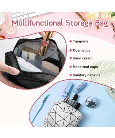 2 Pack Waterproof Tampon Storage Bags - Mini Zipper Bags for Women | Tampon Binding Storage in Green & Black - Buy Online on GoSupps.com