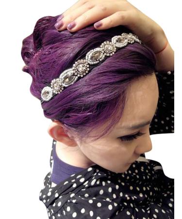 Beaded Rhinestone Headband - Elastic Non-Slip Black Hair Hoop for Women and Girls - Buy Online on GoSupps.com