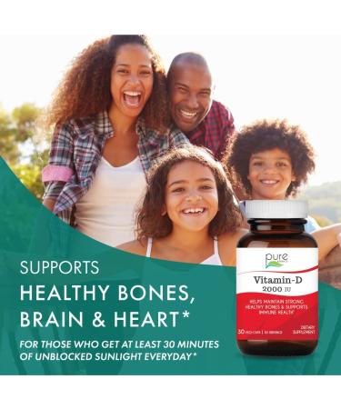 Pure Essence Vitamin D 2000 IU - 30 Vegi-Caps for Immunity & Bone Health - Buy Online on GoSupps.com