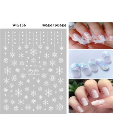 Christmas Nail Stickers 10 Sheets Self-Adhesive Nail Decal Snowflake Winter White Nail Art Decoration Design Supplies - Buy Online on GoSupps.com