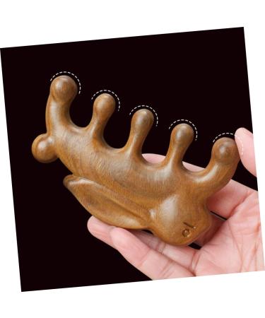 Frcolor Green Sandalwood Massage Comb - 5-Sty Wooden Scalp Massager for Women | Portable Meridian Cams - Buy Online on GoSupps.com