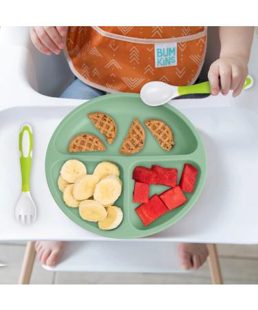 Vicloon 3Pcs Silicone Baby Suction Plates - Non Slip Divided Dishes for Toddler Self Feeding - Fits Most Highchairs - Green/Pink/Beige - Buy Online on GoSupps.com