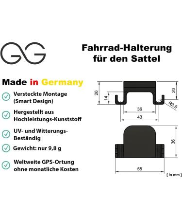 Gago Bicycle Bracket for Saddle | Airtag Compatible | Unobtrusive Theft Protection & GPS Security | Assembly Accessories Included - Buy Online on GoSupps.com