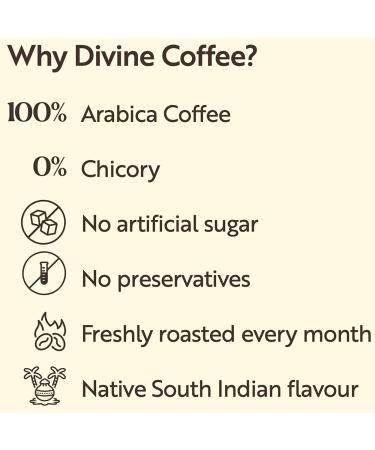 The Divine Foods Premium Filter Kaapi -Roasted & Grounded South Indian Filter Coffee - 100% Peaberry Coffee beans - Buy Online on GoSupps.com