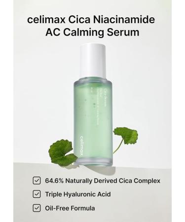 Celimax The Real Cica Niacinamide Serum | 40ml Calming & Moisturizing Serum for Sensitive Skin - Hyaluronic Acid Redness Relief & Soothing Formula - Buy Online on GoSupps.com