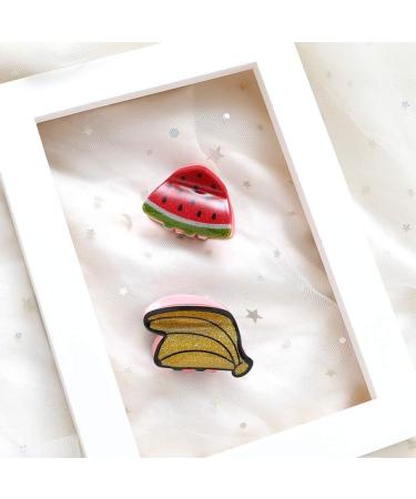 U-M 2 pcs Banana Strawberry Fruit Mini Hair Claws Clip Clamp Adult Kid Girl Headdress 5 as shown - Buy Online on GoSupps.com