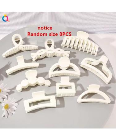 8 Pack Cream Hair Claw Clips - Matte Beige Hair Clamps for Thin Thick Hair, Strong Hold Jaw Clip - Christmas Hair Accessories Gift - Mother's Day - White - Buy Online on GoSupps.com
