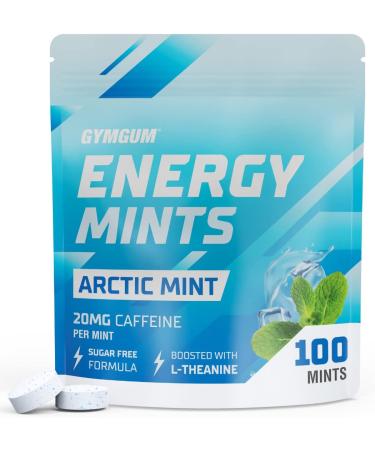 Energy Caffeine Mints | Caffeine + L-theanine + B Vitamins | Caffeinated Mints with 60mg Caffeine Per Serving | Delicious Sugar Free Energy Mints | (Arctic Mint, 100 Count)