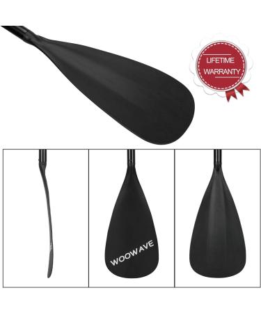 WOOWAVE Adjustable SUP Paddle 3 Piece | Stand-Up Paddleboard Accessory (Aluminum, Fiberglass, Carbon Fiber) - Black - Buy Online on GoSupps.com